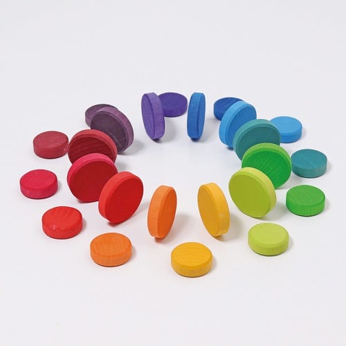 Grimms Wooden Toy Coins Rainbow