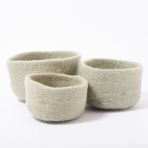 Papoose Toys Earth Nesting Bowls Sage 3 Piece Set