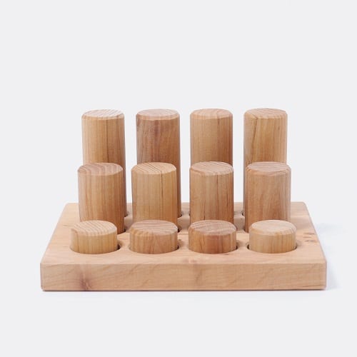 Grimms Wooden Toy Sorting Board with Rollers Natural