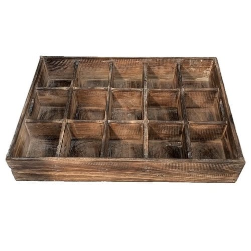 Papoose Wood Sorting Tray 15 Divisions