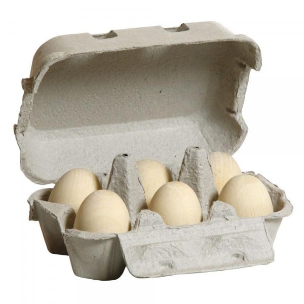 Erzi Wood Eggs White Six Pack