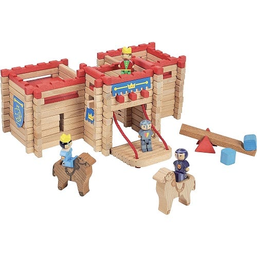 Jeujura Wooden Toy Castle Building Set 150 Pieces