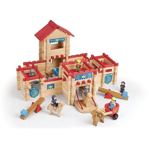 Jeujura Wooden Toy Castle Building Set 300 Pieces