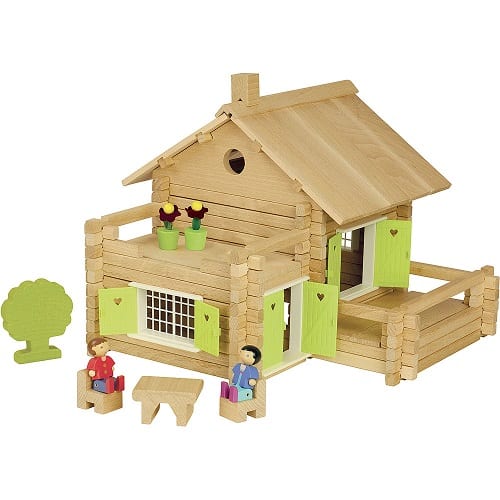 Jeujura Wooden Toy Log House 175 Pieces