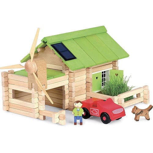 Jeujura Wooden Toy Log Organic Farm 145 Pieces