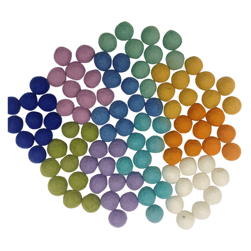 Papoose Felt Balls 2.5cm Spring 100 pcs