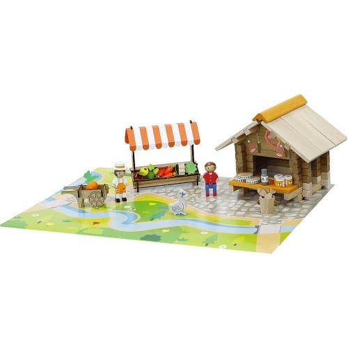 Jeujura Wooden Toy Marketplace 80 Piece Set