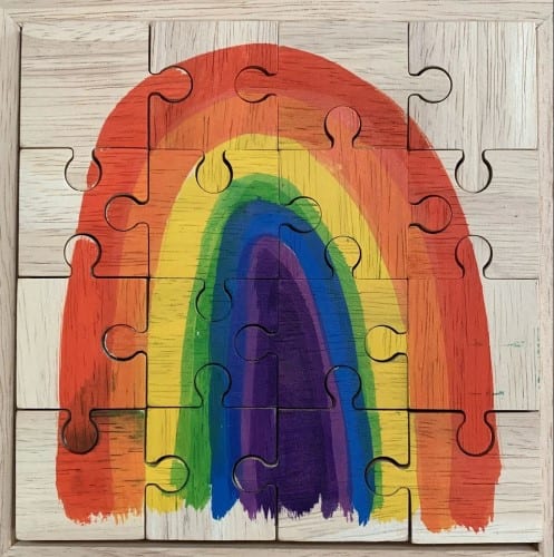 Papoose Wooden Puzzle Rainbow 16 Pieces