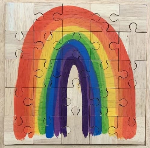 Papoose Wooden Puzzle Rainbow 25 Pieces