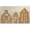 Papoose Wooden Lucite Houses Set 3 Pieces