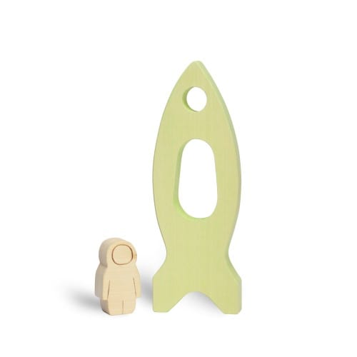 Ocamora Wooden Rocket & Astronaut Green