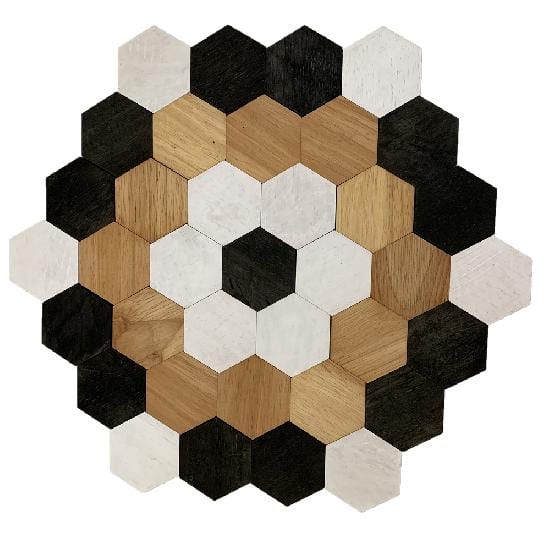 Papoose Toys Wood Monochrome Hexagon Set 45 Pieces