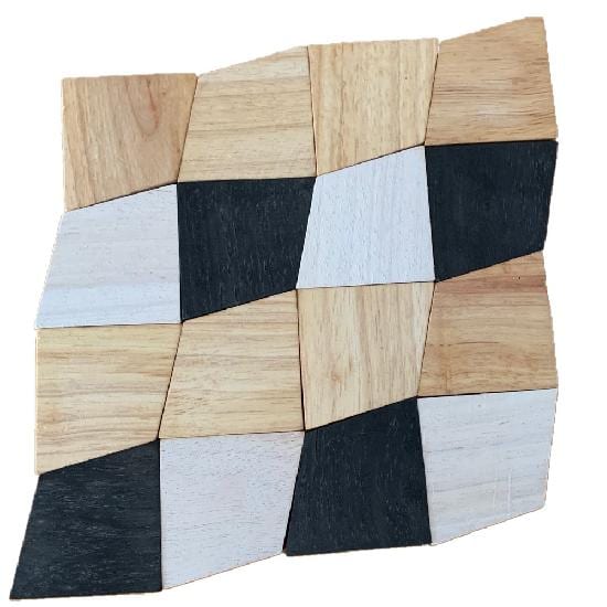 Papoose Toys Wood Monochrome Quadrilateral Kites Set 90 Pieces