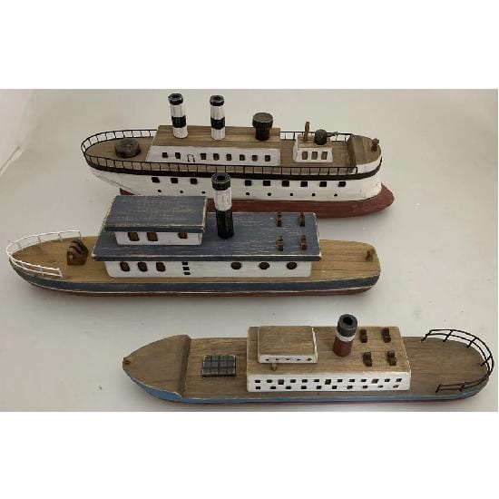 Papoose Toys Wood Town Boat Set 3 Pieces
