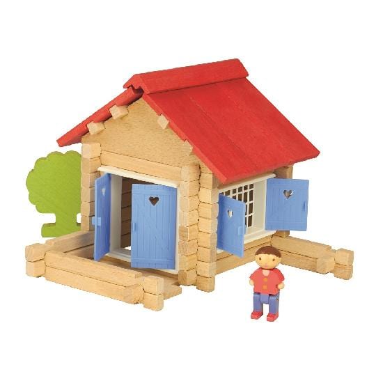 Jeujura Wooden Toy Log House 70 Pieces