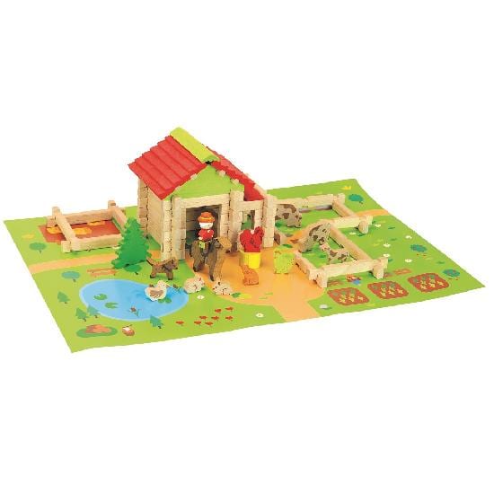 Jeujura Wooden Toy Log My First Little Farm 80 Pieces