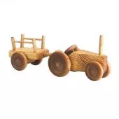 Debresk Wooden Toy Tractor with Trailer Small