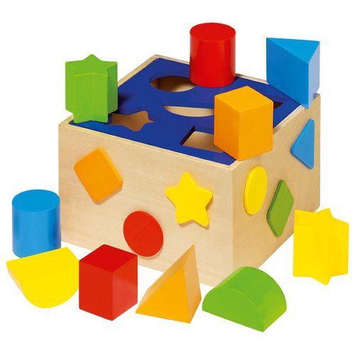 Goki Wooden Toy Shape Sorting Box