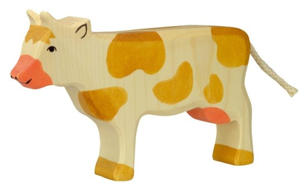 Holztiger Wooden Toy Brown Cow Standing 80010
