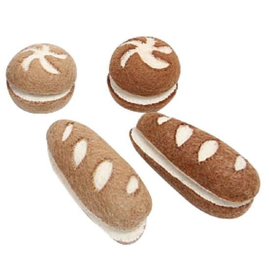 Papoose Toy Felt Food Baguette and Rolls 8 Pieces