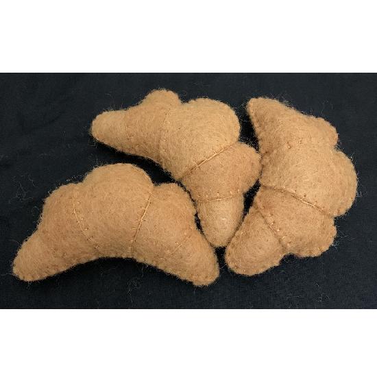 Papoose Felted Wool Food Croissant 3 Pieces