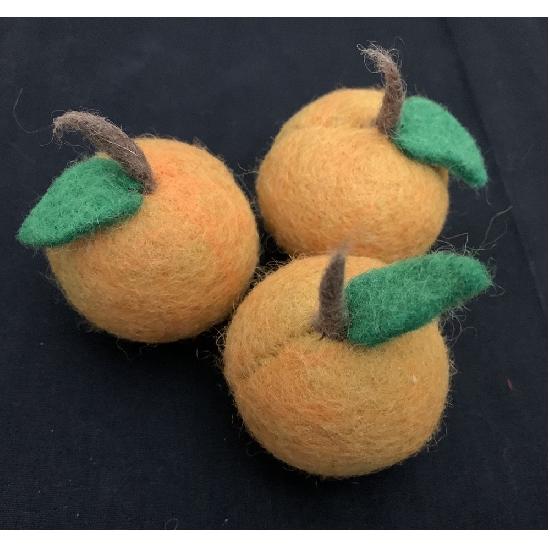 Papoose Toys Felt Food Peach Apricot 3 Pieces