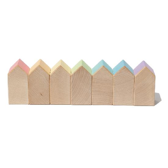 Ocamora Wooden Toy Pastel Houses