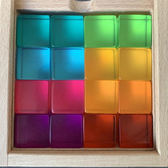 Papoose Toys Lucite Cubes 16 Pieces