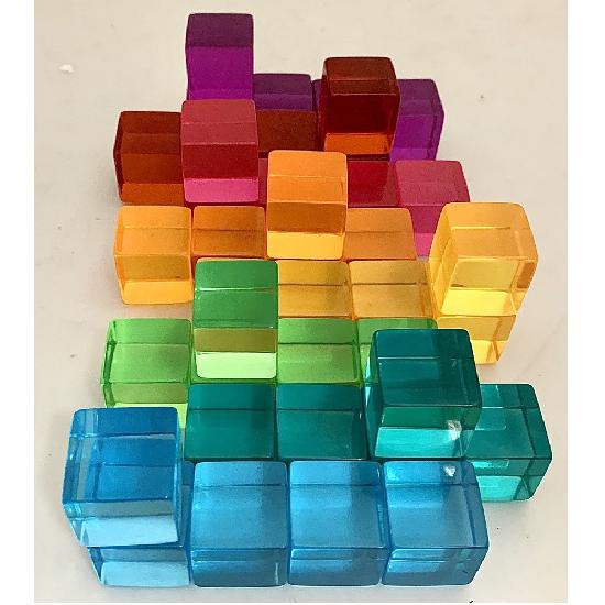 Papoose Toys Lucite Cubes 40 Pieces