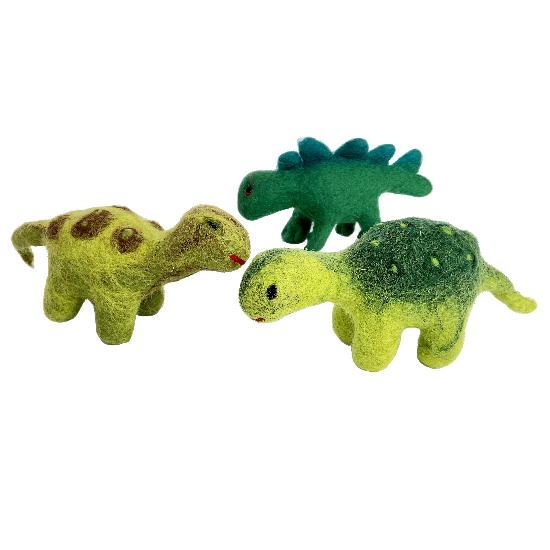 Papoose Toys Felt Dinosaurs 3 Piece Set