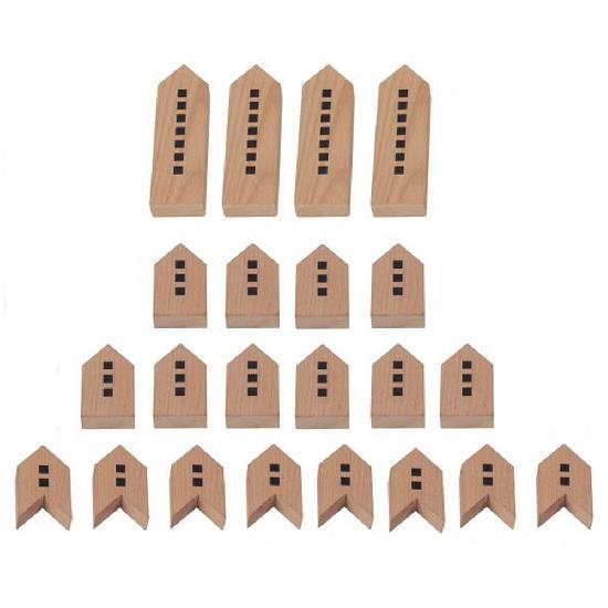 Papoose Toys Wood City Scape Blocks 22 Pieces