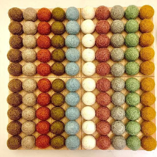 Papoose Toys Hundred Board with Earth Felt Balls