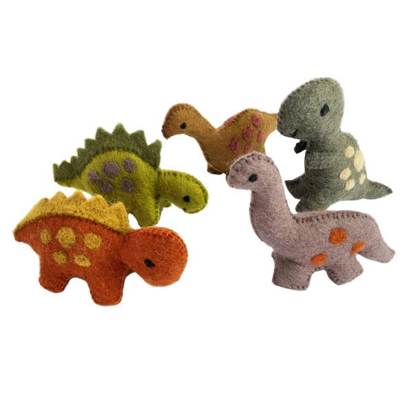 Papoose Toys Felt Dinosaurs 5 Piece Set