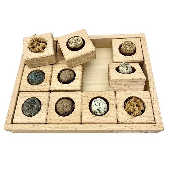 Papoose Toys Wood Sensory Blocks 12 Pieces