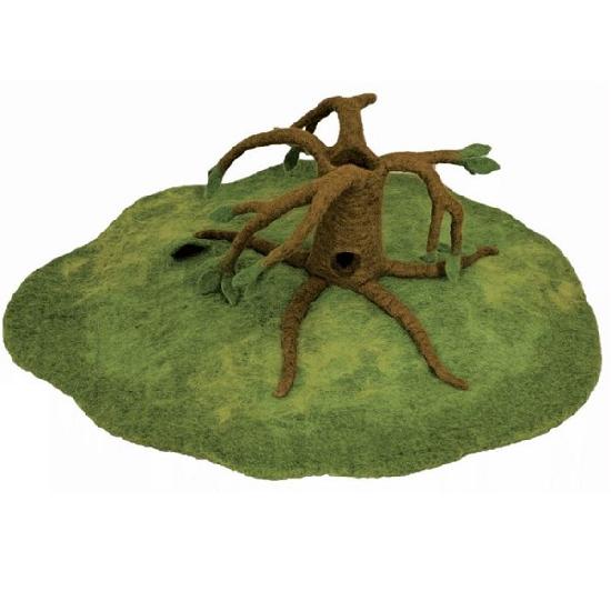Papoose Toys Felt Green Forest Play Mat