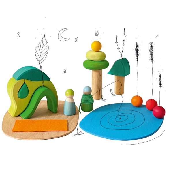 Grimm's Wooden Toys Small World Play in the Woods
